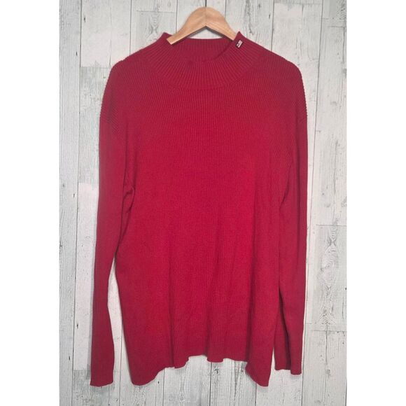 VTG Polo Jeans Ribbed Mockneck Preppy Blokecore Top Shirt Sweater Sz. XL - Picture 1 of 6